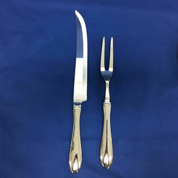 Towle Silversmiths Stainless Steel Silver Plate Serving Fork Knife with Box - Picture 6 of 10